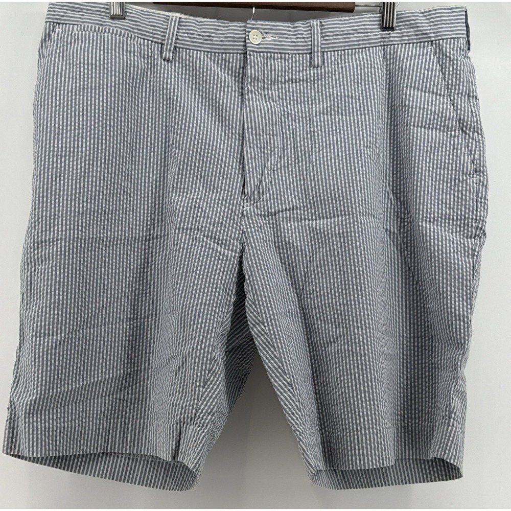 Polo Ralph Lauren Mens Seersucker Blue White Striped Chinos Shorts Size 38